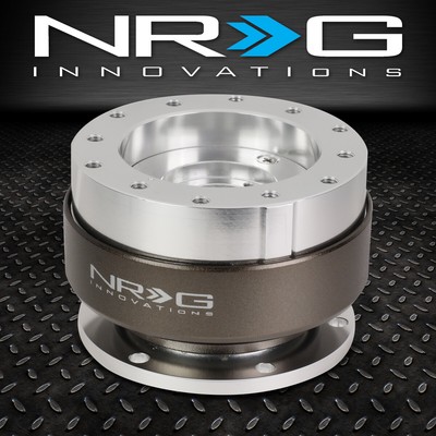 БЫСТРОРАЗЪЕМНОЕ АЛЮМИНИЕВОЕ РУЛЕВОЕ КОЛЕСО NRG С 6 БОЛТАМИ GEN 2.0 СЕРЕБРИСТОГО ЦВЕТА / ТИТАНОВОЕ КОЛЬЦО