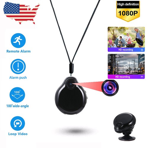 Small 1080P Wearable Mini Camera Video Voice Recorder Necklace Pendant Cam 32GB