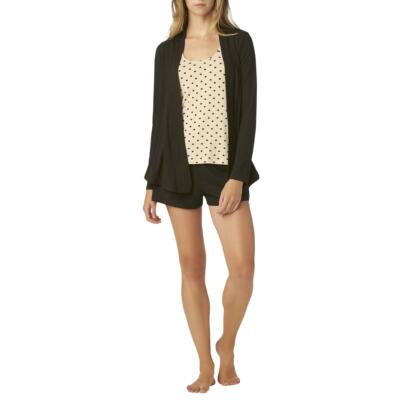 

Tart Collections Женский комплект из 3 предметов для сна для путешествий и отдыха, Dot on pastel roset/black