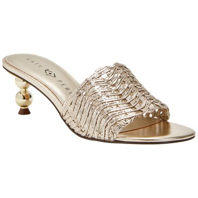 Katy Perry Womens The Beed Too Zig Zag Gold Heels Shoes 7 Medium (B,M) BHFO 4907