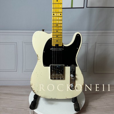 Factory White TL Electric Guitar Vintage Relic Maple Neck SS Pickups Solid Body