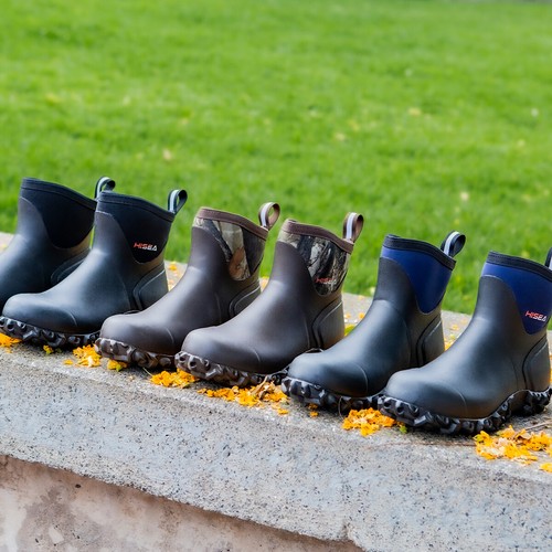 HISEA Men's Ankle Rain Boots Waterproof Outdoor Mud Garden Chore Casual Working