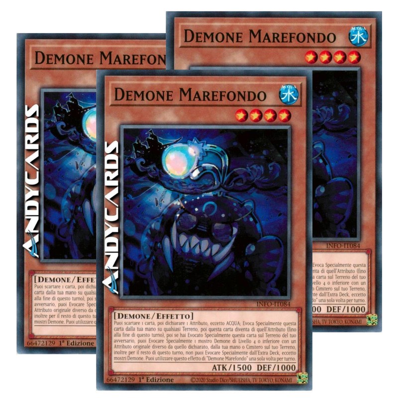 3x Demone Marefondo â¢ (Dipsea Fiend) â¢ Comune â¢ Info It084 â¢ 1ed â¢ Yugioh!