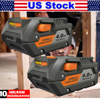 2PACK For Ridgid R840087 4.0Ah Lithium Battery Rigid R840085 18 Volt Power Tools