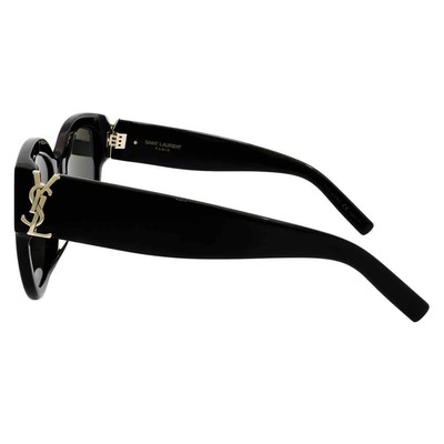 Pre-owned Saint Laurent Grey Round Ladies Sunglasses Sl M95/f 005 56 Sl M95/f 005 56 In Gray