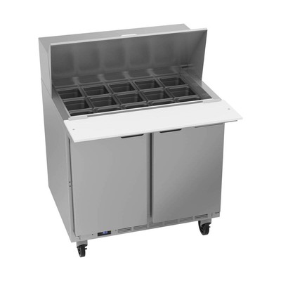 Beverage Air SPE36HC-15M 36'' Two Section Mega Top Sandwich Prep Table, 15 Pan