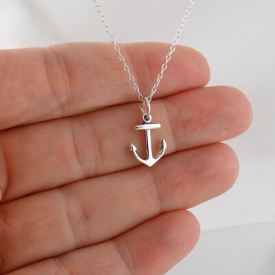 Anchor Charm Necklace - 925 Sterling Silver - Nautical