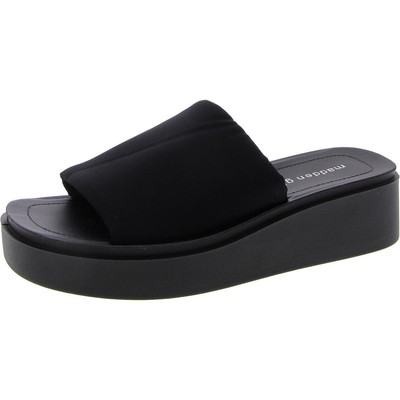 Madden Girl / женские черные босоножки на плоской подошве с застежкой-молнией, 8 средних размеров (B, M), BHFO 2597