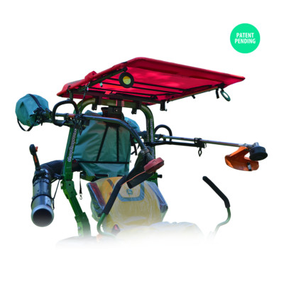 Tractor Canopy kit for ROPS, Foldable waterproof + Mounting brackets - Red