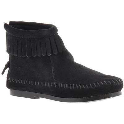 Ботильоны Minnetonka для девочек черного цвета на молнии Shoes 8 Medium (B,M) для малышей BHFO 2971