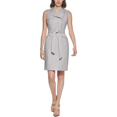 Женское дневное офисное платье-рубашка Calvin Klein длиной до колена BHFO 6235