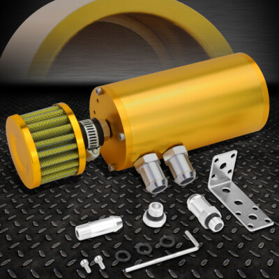 АЛЮМИНИЕВЫЙ РЕЗЕРВУАР ДЛЯ УЛАВЛИВАНИЯ МОТОРНОГО МАСЛА ОБЪЕМОМ 5.5X2.4, ОБЪЕМОМ 140 МЛ + ВОЗДУШНЫЙ ФИЛЬТР ЗОЛОТОГО ЦВЕТА