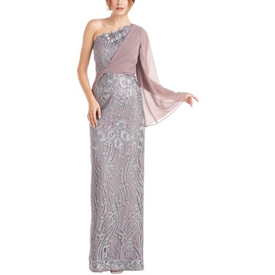 Женское фиолетовое вечернее платье макси с вышивкой JS Collections 6 BHFO 0931