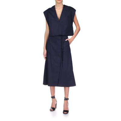 

Halston Womens Heidi V-образный вырез укороченный пуловер без рукавов Топ-рубашка BHFO 2323, Ink