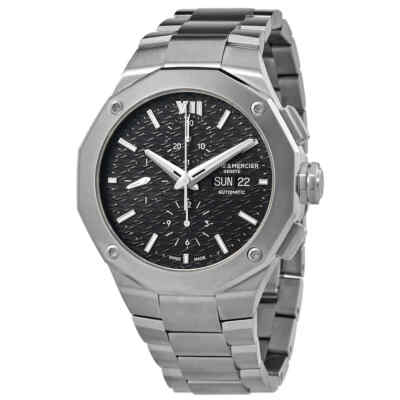 Мужские часы Baume et Mercier Riviera с хронографом и автоматическим черным циферблатом M0A10624