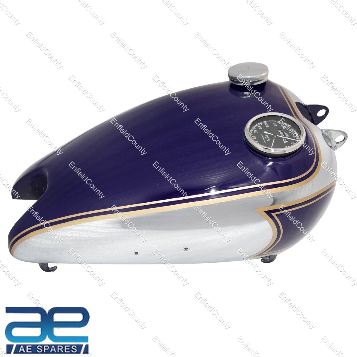 BSA C11 C10 Blue Chrome Petrol Fuel Tank With Speedometer , Cap & Tap