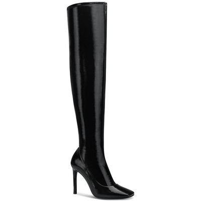 INC Женские черные лакированные сапоги Keenah до бедра Shoes 10 Medium (B,M) BHFO 3057