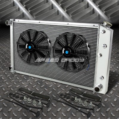 3-РЯДНЫЙ АЛЮМИНИЕВЫЙ РАДИАТОР + КОМПЛЕКТ ИЗ 2-Х ВЕНТИЛЯТОРОВ НА 10 ВЕНТИЛЯТОРОВ ДЛЯ ПИКАПА l6/V8 73-80 CHEVY C/K P20/P30
