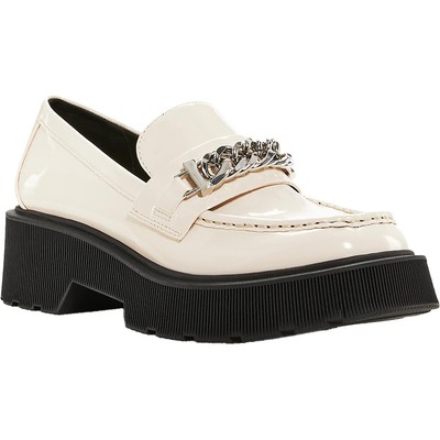 Женские мокасины на плоской подошве из лакированной кожи Aqua Womens BLAKE White 8.5 Medium (B,M) BHFO 9699