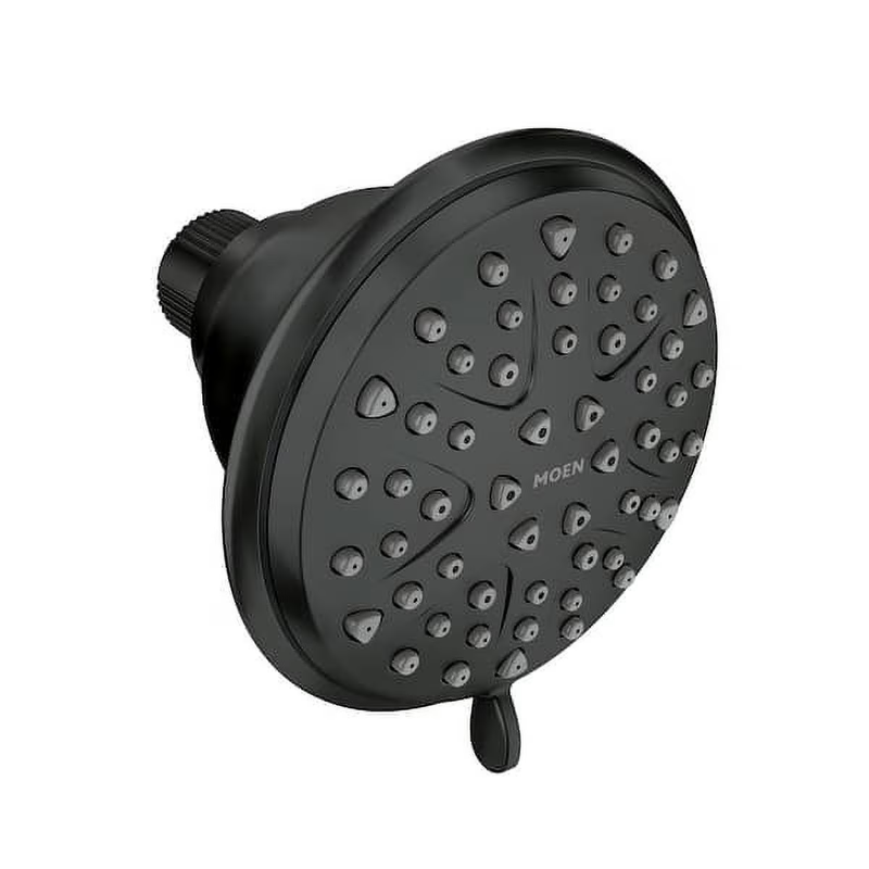 Attune Matte Black 8-Function Bathroom Wall Mount Showerhead, 218W0BL
