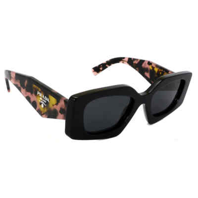 Pre-owned Prada Dark Grey Irregular Ladies Sunglasses Pr 15ys 1ab5s0 51 Pr 15ys 1ab5s0 51 In Gray
