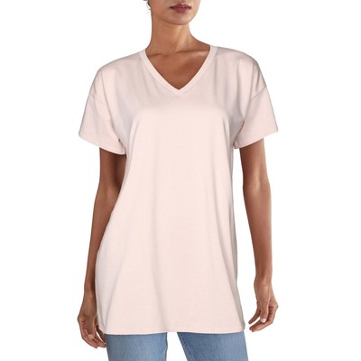 

Женская розовая рубашка-туника Eileen Fisher с v-образным вырезом и длинным топом Petites  BHFO 3396, Powder