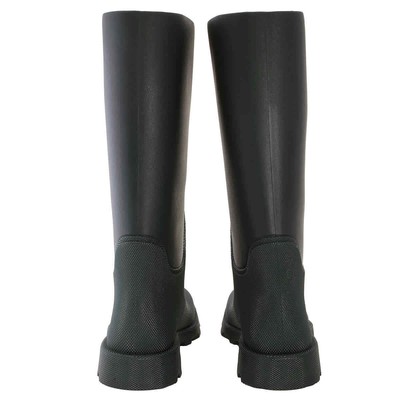 Pre-owned Burberry Rubber Marsh Calf-length Rain Boots In Check Description