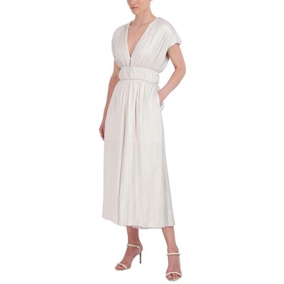 Женский укороченный комбинезон для особых случаев с широкими штанинами цвета слоновой кости BCBGMAXAZRIA 2 BHFO 2627