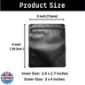 100 Pack Matte Black Mylar Bags - 3x4 Inches Resealable Smell Proof Foil Zipper Food Pouches - oz Sealable Flat Packaging Sample Pouch Bag
