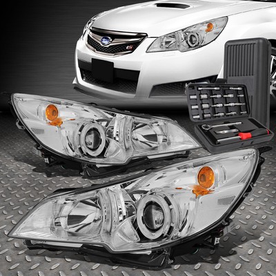 ДЛЯ 10-14 SUBARU OUTBACK LEGACY ХРОМИРОВАННЫЕ ПРОЗРАЧНЫЕ БОКОВЫЕ ПРОЕКТОРНЫЕ ФАРЫ + НАБОР ИНСТРУМЕНТОВ