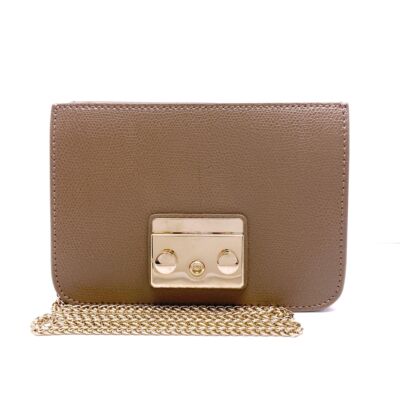 Auth FURLA Metropolis Customize - Dark Brown Leather Shoulder Bag