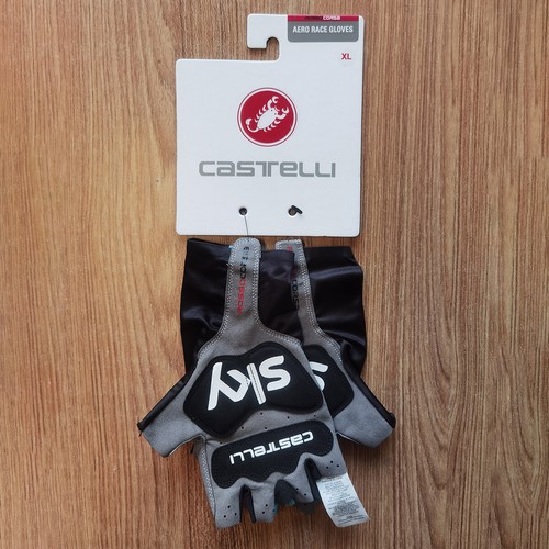 Castelli SKY TT Gloves AERO RACE ROAD BIKE Mittens Half Finger Time Trial Gloves