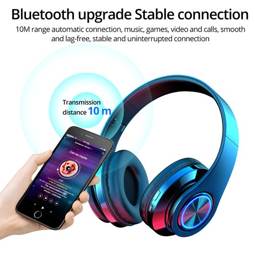 Wireless Bluetooth Headphones Super Bass Foldable Stereo Earphones Mic Headsets