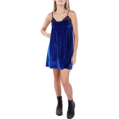 Женское коктейльное и вечернее платье из синего бархата Anthropologie Maronie L BHFO 3687
