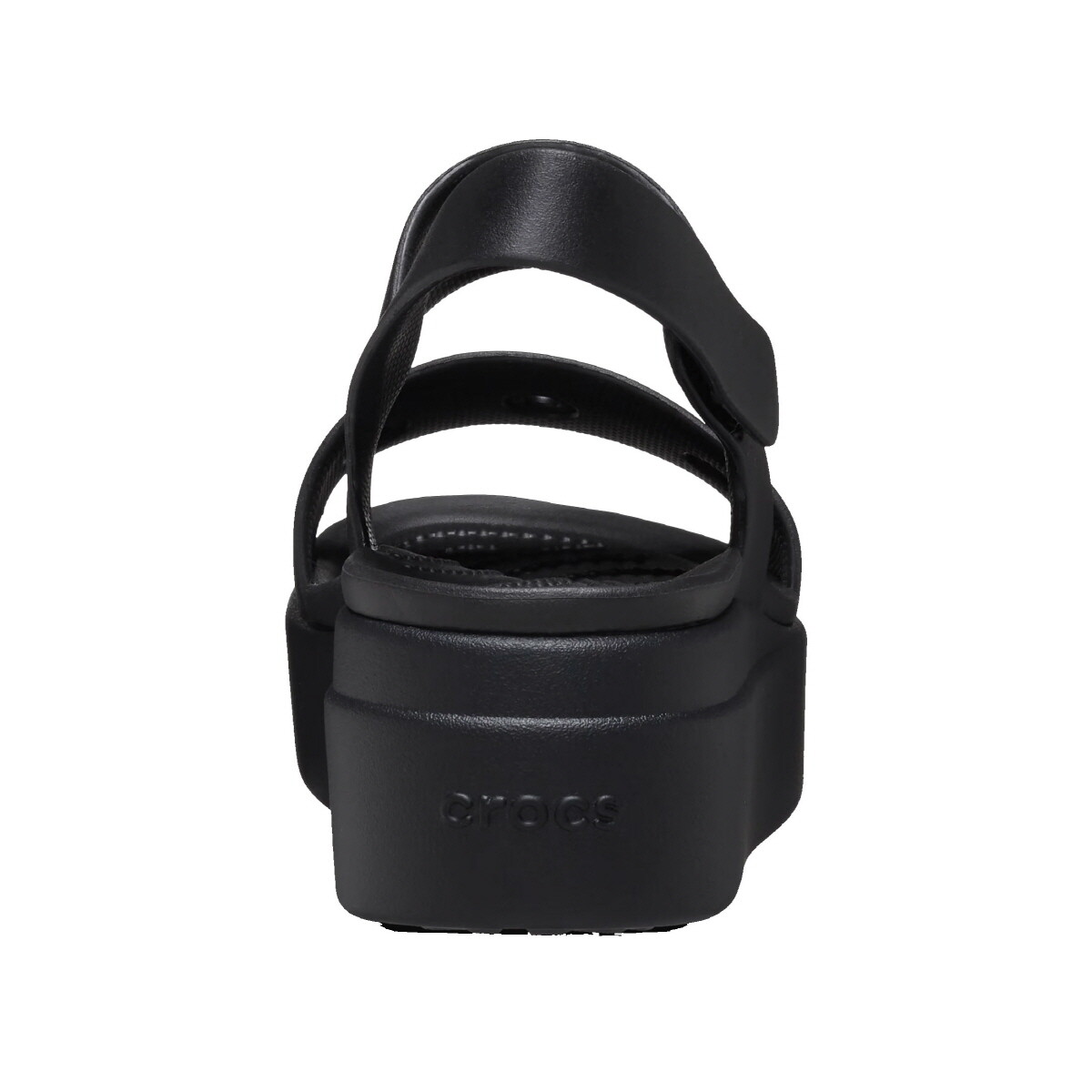 ☆送料無料☆ CROCS BROOKLYN 4U ☆ New Womens CROCS BROOKLYN 4U WEDGE SANDAL BLACK 210676-001
