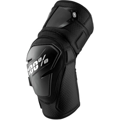 100% Fortis Smart Shock Knee Guards Black / White Size Small / Medium *New*