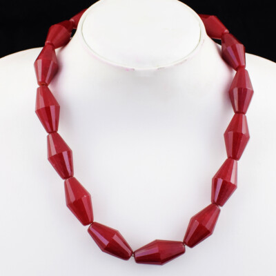 Royal 650 Cts Earth Mined Single Strand Red Onyx Beads Necklace SK 21E440