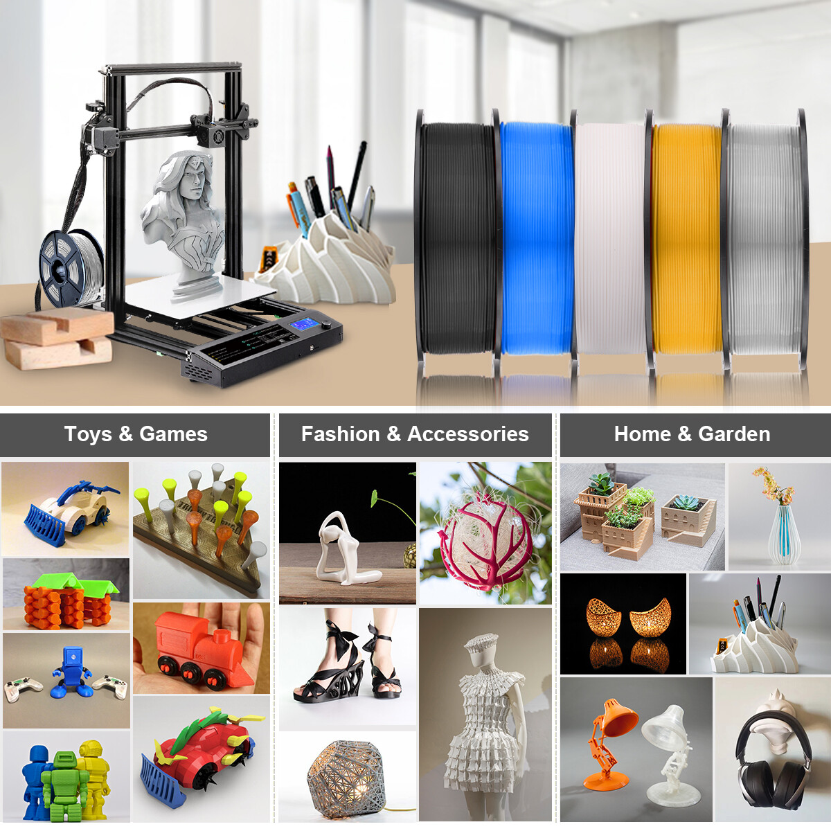 SUNLU PETG 3D Printer Filament 1.75mm PETG 1KG/ROLL ±0.02mm Multicolor No Bubble