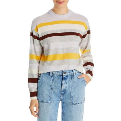 

Женский пуловер в полоску с круглым вырезом Lafayette 148 New York BHFO 7628, Copper dust multi