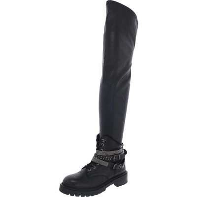 Steve Madden Womens Bronte Black Thigh-High Boots Shoes 6 Medium (B,M) BHFO 4325
