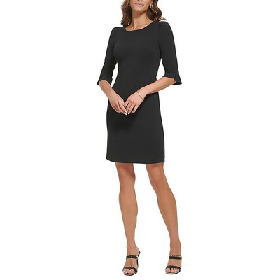 Женское мини-платье-футляр DKNY с манжетами-тюльпанами для коктейлей и вечеринок BHFO 1590