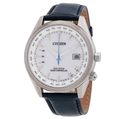 Pre-owned Citizen Eco-drive Perpetual World Time Silver Dial Watch Cb0270-10a