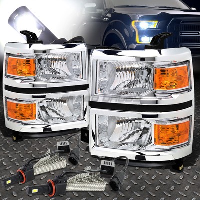 ХРОМИРОВАННЫЙ КОРПУС ФАРЫ + ЯНТАРНЫЙ УГОЛОК + СИСТЕМА БЕЛЫХ СВЕТОДИОДОВ 6000K ДЛЯ 14-15 GMT K2XX