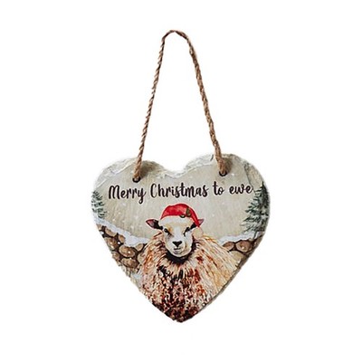 LANGS Merry Christmas to Ewe Slate Hanging Decoration - 10cm