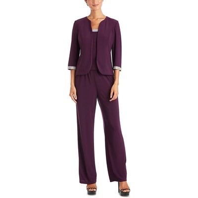 

Женский вязаный брючный костюм из 3 предметов R-M Richards Petites BHFO 8960, Plum