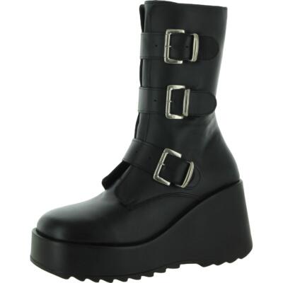 

Ботинки Steve Madden Womens Primrose Leather Chunky Zip Up на танкетке Обувь BHFO 4273, Black leather, Primrose