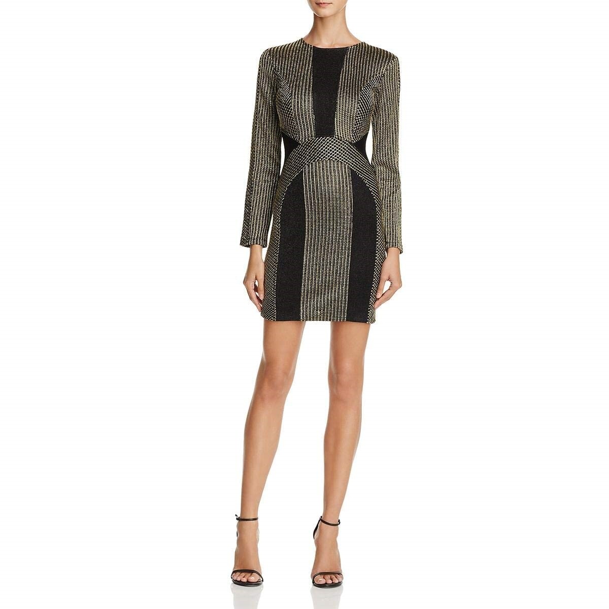 Sunset & Spring 146355 Women's Long Sleeves Mini Party Dress Black Sz XS