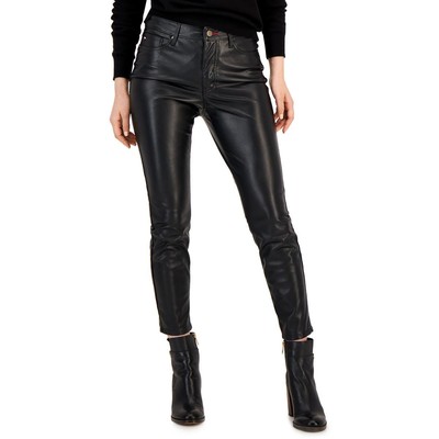 Женские узкие брюки Tribeca из искусственной кожи черного цвета Tommy Hilfiger 12 BHFO 2320