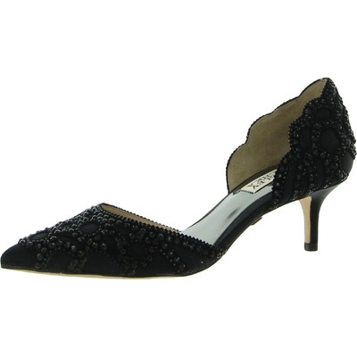 

Женские туфли на каблуке Badgley Mischka Ginny Black DOrsay 8, средние (B,M) BHFO 8830, Black satin, Ginny