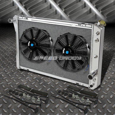 3-РЯДНЫЙ АЛЮМИНИЕВЫЙ РАДИАТОР + КОМПЛЕКТ ИЗ 2X9 ВЕНТИЛЯТОРОВ ЧЕРНОГО ЦВЕТА ДЛЯ 82-92 CHEVY CAMARO/FIREBIRD V8